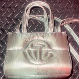 Silver Quilted Handbag